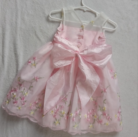 Jona Michelle Pink Floral Embroidered Formal/Special Occasion Dress 2T - Picture 4 of 5